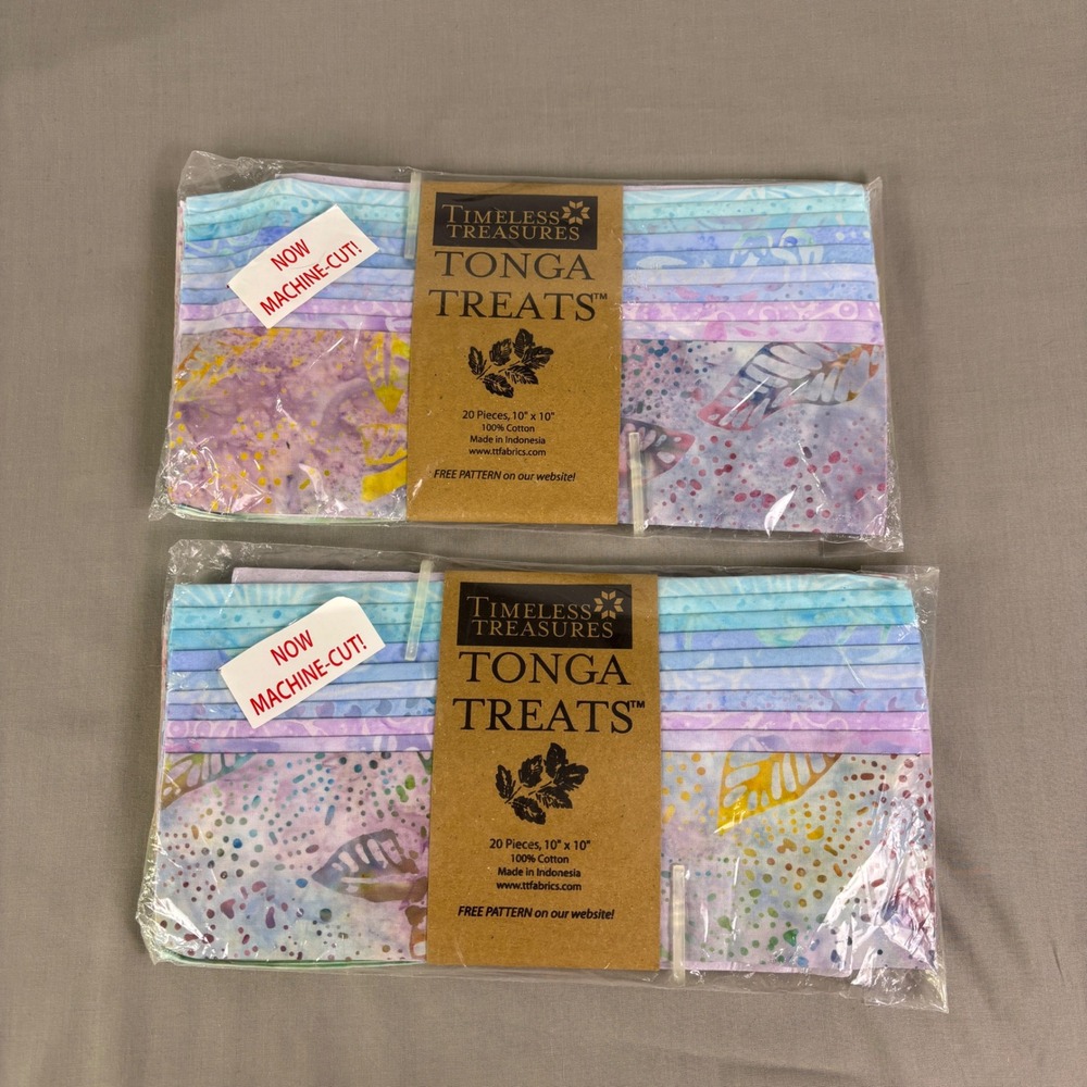 Timeless Treasures Tonga Treats Fabric 10" Square New Wish Batik 20pc x 2pk=40pc